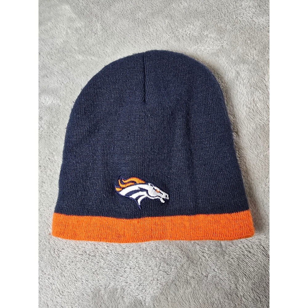 Denver Broncos NFL Youth Beanie‎ Hat Blue Orange Reebok One Size Fits All